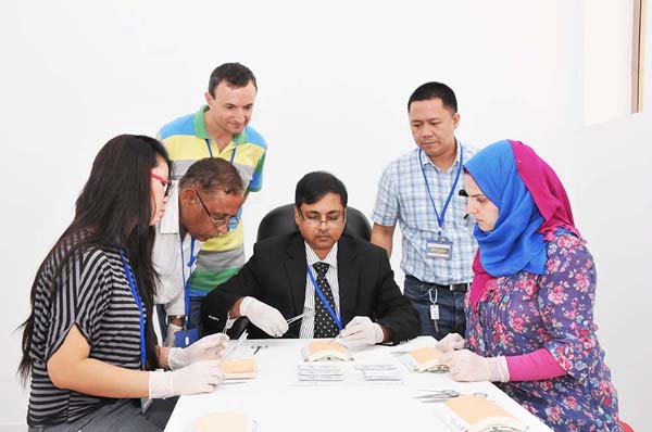 Basic Surgical Skills Workshop held by CASH at Gulf Medical University