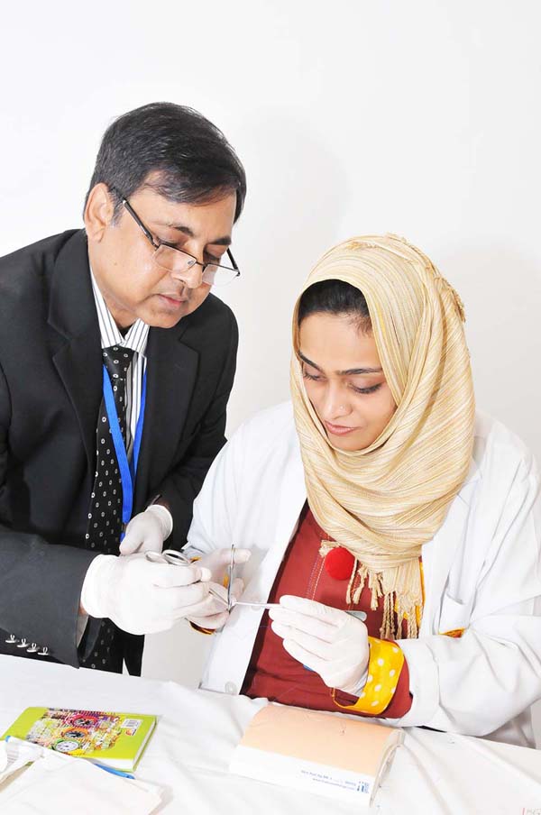 Basic Surgical Skills Workshop held by CASH at Gulf Medical University