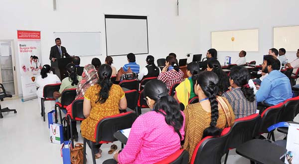 Basic Surgical Skills Workshop held by CASH at Gulf Medical University