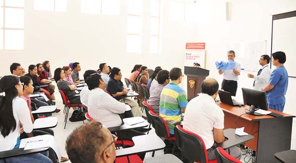 Basic Surgical Skills Workshop held by CASH at Gulf Medical University