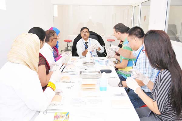 Basic Surgical Skills Workshop held by CASH at Gulf Medical University