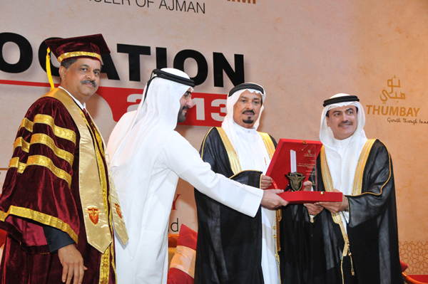 HIS HIGHNESS SHEIKH HUMAID BIN RASHID AL NUAIMI CONFERS DEGREES ON 92 GULF MEDICAL UNIVERSITY GRADUATES