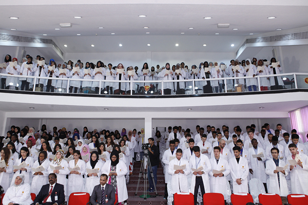 CROWN PRINCE OF AJMAN INITIATES NEW BATCH OF STUDENTS INTO HEALTHCARE PROFESSIONS AT GULF MEDICAL UNIVERSITY